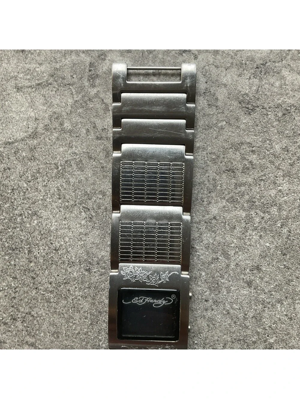 Ed Hardy By Christian Audigier Digital Watch Silver IS-NE 0783 28mm Case Bin X
